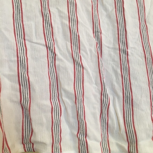 America Eagle Striped Ruffle Crop Top Tie Front S - Picture 7 of 10